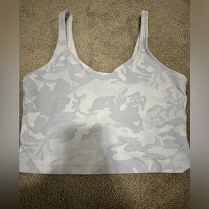 White and grey camo lululemon top!! Super cute and comfy,, price is negotiable!!